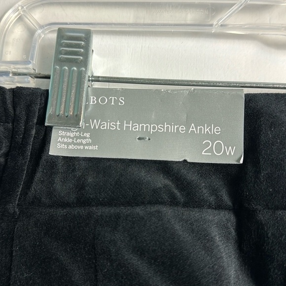 NWT Talbots Velvet High Waist Straight Leg Hampshire Ankle Pants Black Size 20W - Picture 5 of 8